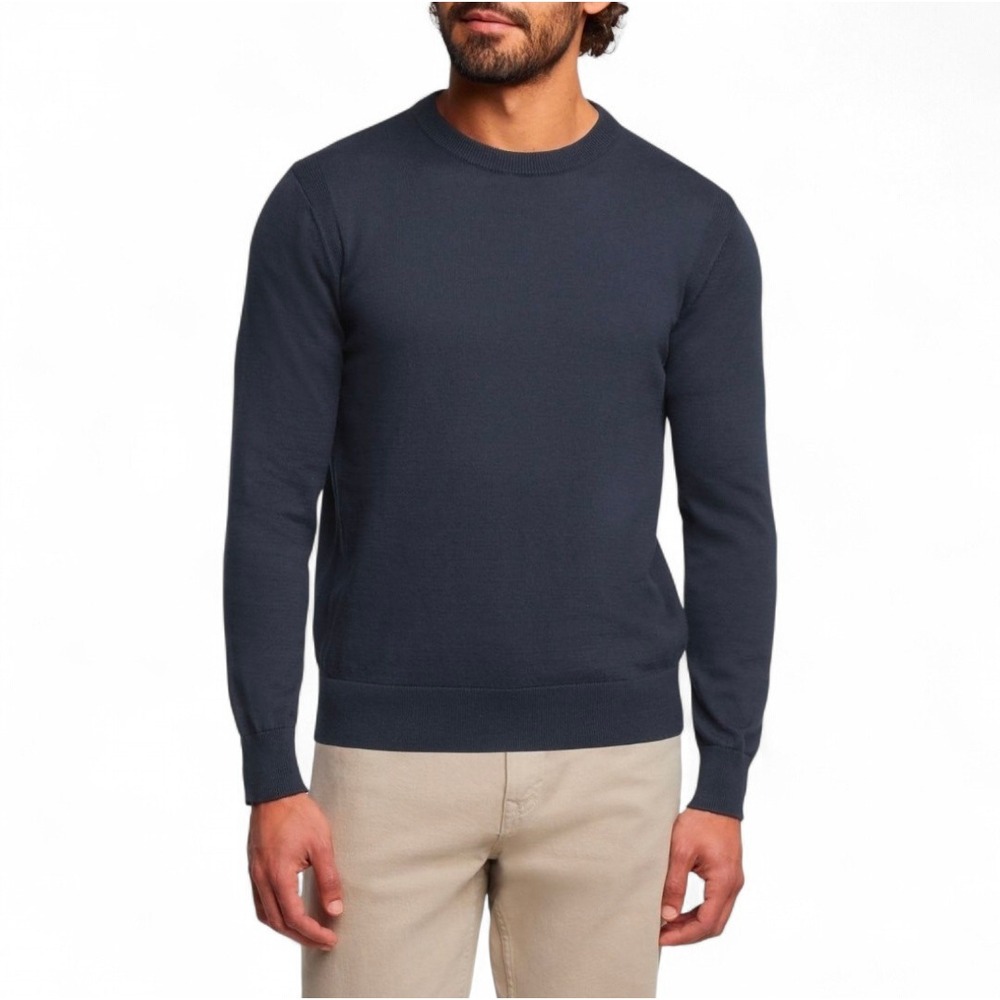 Express Mens Lightweight Crewneck Sweater Navy Blue Classic Fit XXL New